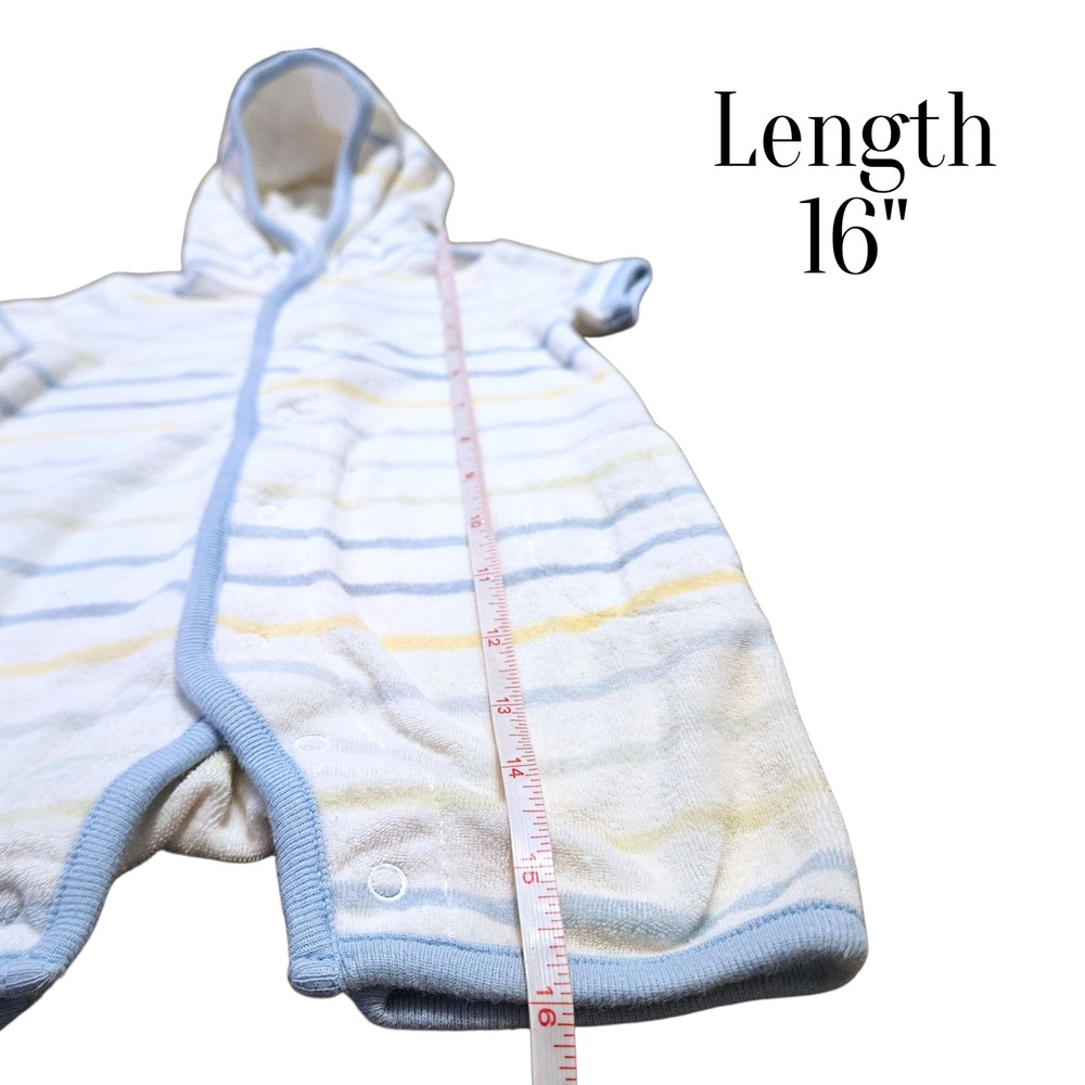 Vintage Baby GAP Hooded Terry Cloth Swim Cover Up Romper 0-3 Months 2005 Pool - Picture 5 of 10